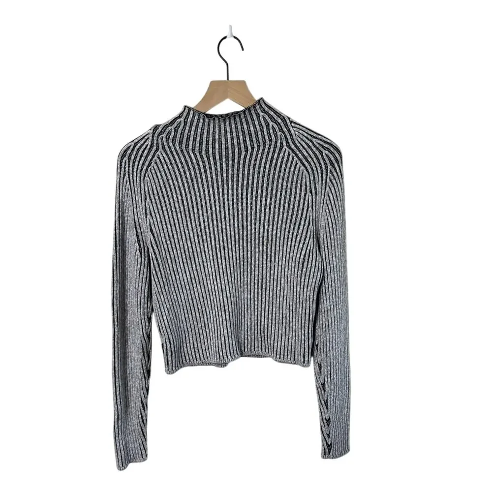 Lululemon Cotton-Cashmere Blend Mock Neck Sweater Gray Womens‎ Size 2